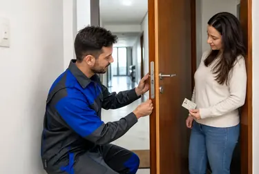 Chaveiro abrindo uma porta com ferramentas em Palhoça.